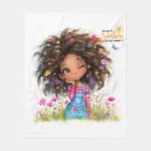 Quirky Girl Sunshine Fleece Blanket (Vorderseite)