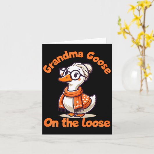 Quirky Goose Creations Funny Grandma Goose On The  Karte (Gelbe Blume)