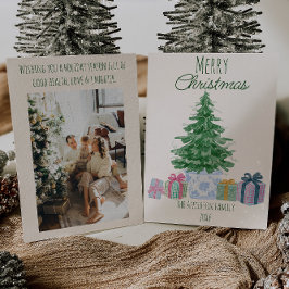 Quirky Green Christmas Tree farbenfrohe Geschenke Feiertagskarte