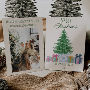Quirky Green Christmas Tree farbenfrohe Geschenke Feiertagskarte