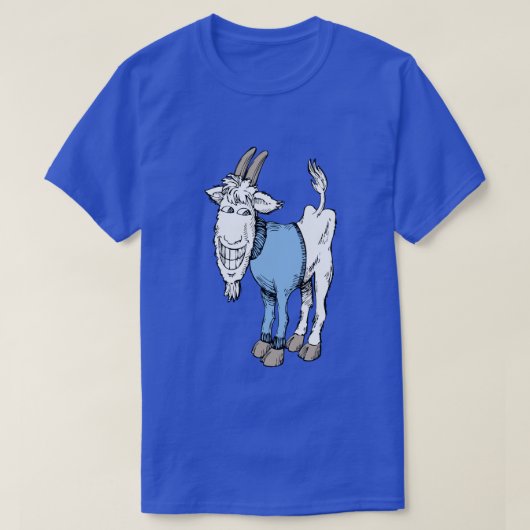 QUIRKY GRINNING GOAT ILLUSTRATION T-Shirt (Design vorne)