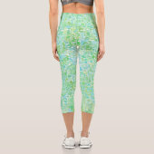 Quirky Groovy Boho Hippie Abstrakt Blob Mosaic Capri Leggings (Rückseite)