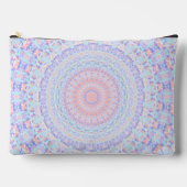 Quirky Groovy Eclectic Bohemisch Pastel Mandala Zubehörtasche (Vorderseite)