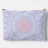 Quirky Groovy Eclectic Bohemisch Pastel Mandala Zubehörtasche (Rückseite)