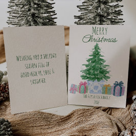 Quirky Grüner Weihnachtsbaum präsentiert Non-Foto Feiertagskarte