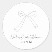 Quirky Hand Drawing Sketch Style Brautparty Runder Aufkleber (Vorderseite)