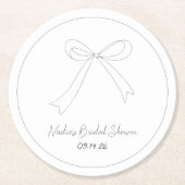 Quirky Hand Drawing Sketch Style Brautparty Runder Pappuntersetzer (Vorderseite)