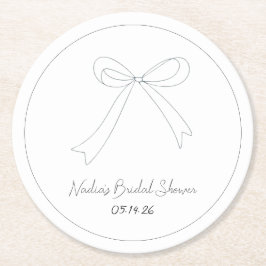 Quirky Hand Drawing Sketch Style Brautparty Runder Pappuntersetzer