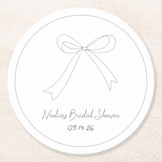 Quirky Hand Drawing Sketch Style Brautparty Runder Pappuntersetzer (Vorderseite)