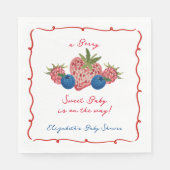 Quirky Hand Drawn Berry Sweet Baby Shower Serviette (Vorderseite)