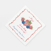 Quirky Hand Drawn Berry Sweet Baby Shower Serviette (Ecke)