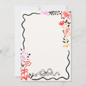 Quirky Hand Drawn Bow Scribble Wavy Brautparty Einladung (Rückseite)
