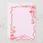 Quirky Hand Drawn Bow Scribble Wavy Brautparty Einladung (Rückseite)