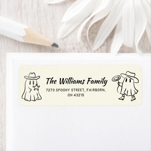 Quirky Hand Drawn Doodle Cowboy Ghost Halloween (Insitu)