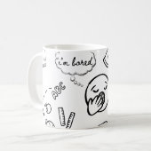 Quirky Hand Drawn Doodle Muster Kaffeetasse (Vorderseite Links)