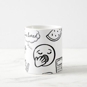 Quirky Hand Drawn Doodle Muster Kaffeetasse