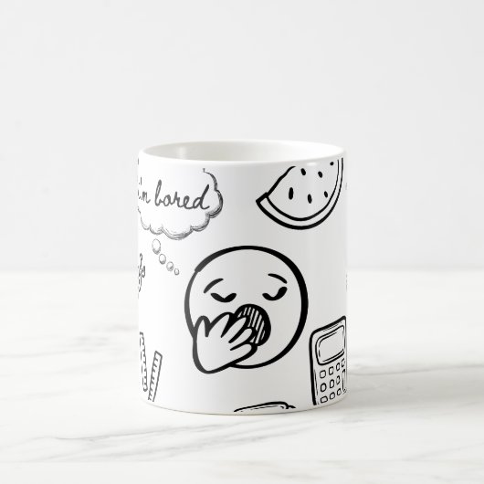 Quirky Hand Drawn Doodle Muster Kaffeetasse (Mittel)