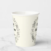 Quirky Hand Drawn Doodles Cowboy Happy Halloween Pappbecher (Links)