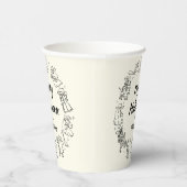 Quirky Hand Drawn Doodles Cowboy Happy Halloween Pappbecher (Rechts)