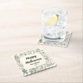 Quirky Hand Drawn Doodles Happy Halloween Untersetzer (Vor Ort)