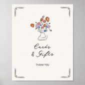 Quirky Hand Drawn florale Stadtkarten und Geschenk Poster (Vorne)