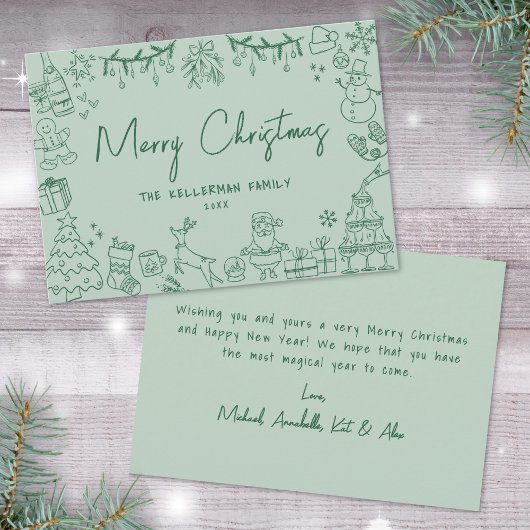 Quirky Hand Drawn frohe Weihnachten