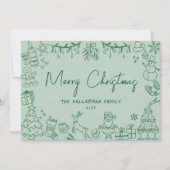 Quirky Hand Drawn frohe Weihnachten (Vorderseite)