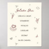 Quirky Hand Drawn Gelato Bar Poster (Vorne)