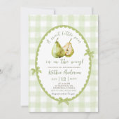 Quirky Hand Drawn Illustration Pear Baby Shower Einladung (Vorderseite)