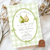 Quirky Hand Drawn Illustration Pear Baby Shower Einladung
