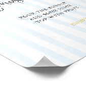 Quirky Hand Drawn Lemon Striped Mimosa Bar Poster (Ecke)