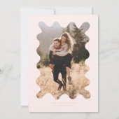 Quirky Hand Drawn Line Blush Pink Hochzeit Einladung (Rückseite)