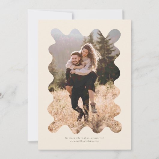 Quirky Hand Drawn Line Olive Green Wedding Einladung (Rückseite)