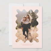 Quirky Hand Drawn Line Orange Wedding Einladung (Rückseite)