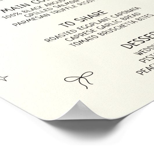 Quirky Hand Drawn Maroon Menü Poster (Ecke)