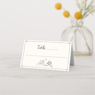 Quirky Hand Drawn Shown Doodle Table Platzkarten