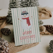 Quirky Hand Drawn Snowman Weihnachten Non-Foto