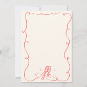 Quirky Hand Drawn Squiggle Red Christmas Party Einladung (Rückseite)