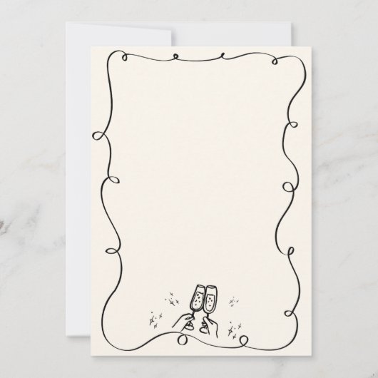 Quirky Hand Drawn Squiggle Weihnachts-Party Einladung (Rückseite)