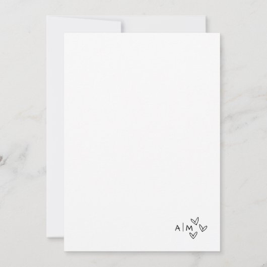 Quirky Hand Drawn Whimsical Wedding Einladung (Rückseite)