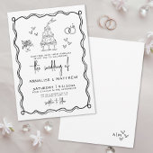 Quirky Hand Drawn Whimsical Wedding Einladung