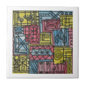 Quirky-Hand Wasserfarben Kunst Fliese (Vorderseite)