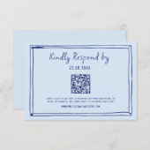 Quirky Hand Written QR Code Hochzeit RSVP Karte (Vorne/Hinten)