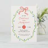 Quirky Handdrawn Doodles Festive Cocktail Party Einladung (Stehend Vorderseite)