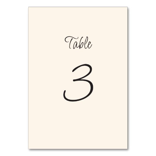 Quirky-handgeschriebene Hochzeit Tischnummer (Vorderseite)