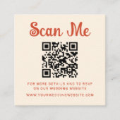 Quirky handgeschriebener Hochzeitcode QR-UAWG Begleitkarte (Vorderseite)