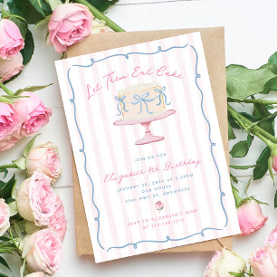 Quirky Handgezeichnet Lasst Sie Kuchen Essen Gebur Einladung