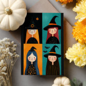 Quirky Hexen Illustrationen Spooky Niedlich Hallow Postkarte