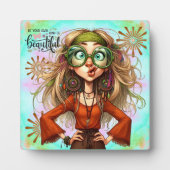 Quirky Hippie Chic Beautiful Tabletop Plaque Fotoplatte (Vorderseite)