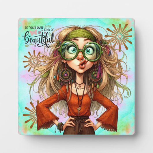 Quirky Hippie Chic Beautiful Tabletop Plaque Fotoplatte (Vorderseite)